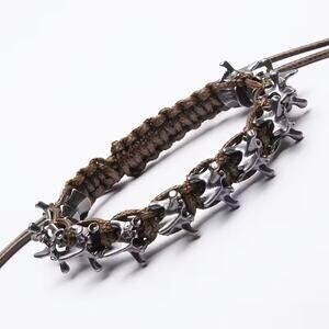 Men's Braided Dragon Bone Spine Accessory Adjustable Punk Rock Bracelet Brown